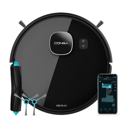 Robot aspirador y friegasuelos CECOTEC Conga Eternal Pet Titanium, Wi-Fi, APP control, 3000Pa, programable, especial mascotas.