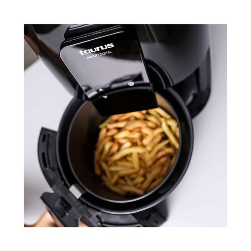 Freidora sin aceite TAURUS Air Fry Digital, 1300W, capacidad 3,5L, temporizador, termostato 200°C, pantalla táctil, 8 programas.