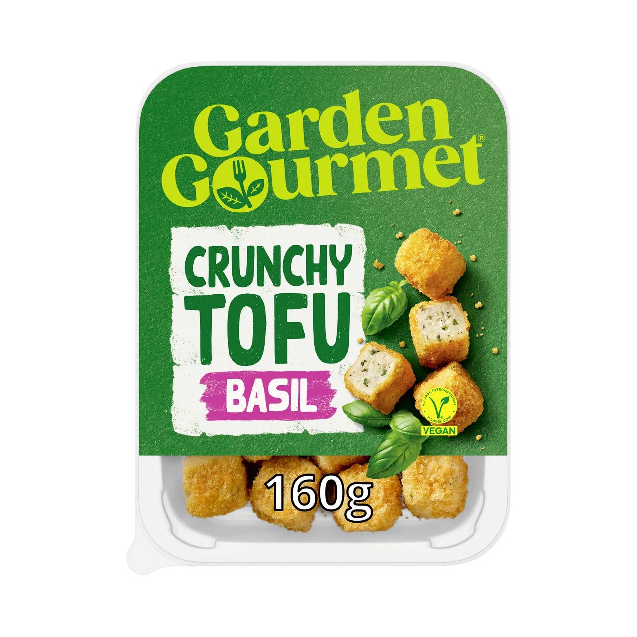 Porciones de tofu empanado y frito 160 g.