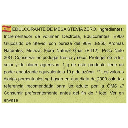 DULCILIGHT Edulcorante (Stevia) de sabor natural y zero calorias 50 sobres.