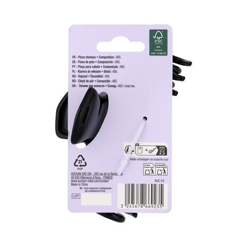 COSMIA Pinza para cabello de tamaño grande.