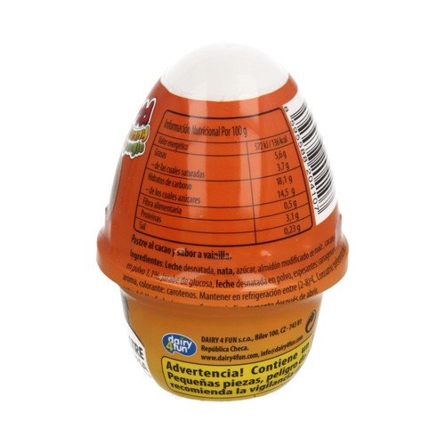 KID"S WORLD Postre de chocolate y vainilla con sorpresa KID"S WORLD 70 g.