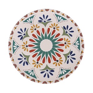 Imagen de Plato de postre de loza estampado brillo, 20 centímetros, Coimbra SANTA CLARA.