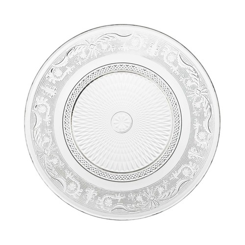 Bajo plato 33cm de vidrio con relieve Kate Optical, ACTUEL