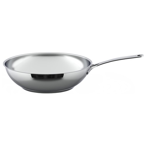 Wok de 28cm acero inoxidable sin antiadherente con mango inoxidable, ACTUEL