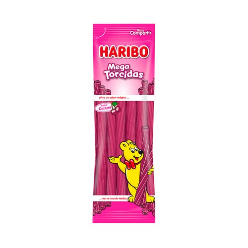 HARIBO Mega torcidos Golosinas con sabor a cereza, 200 g.