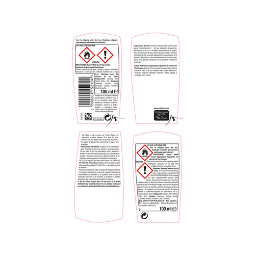 AUTAN Repelente, protección mosquitos (Común y tigre) y garrapatas AUTAN 100 ml