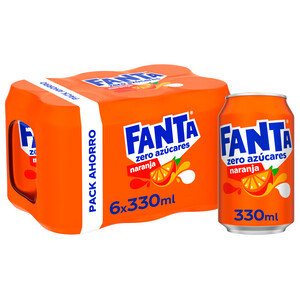 Imagen de FANTA ZERO Refresco de naranja sin azúcares añadidos pack de lata 6 unds x 330 ml Lata