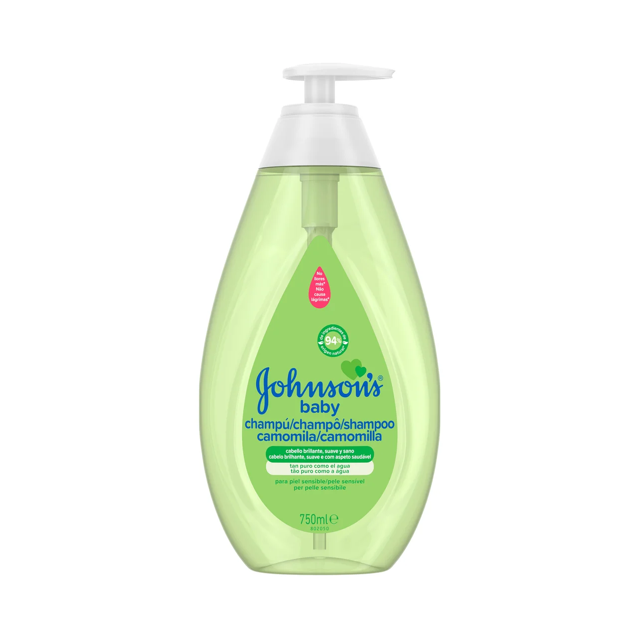 JOHNSON´S Champú infantil de uso diario con Camomila, para niños y bebes 750 ml.
