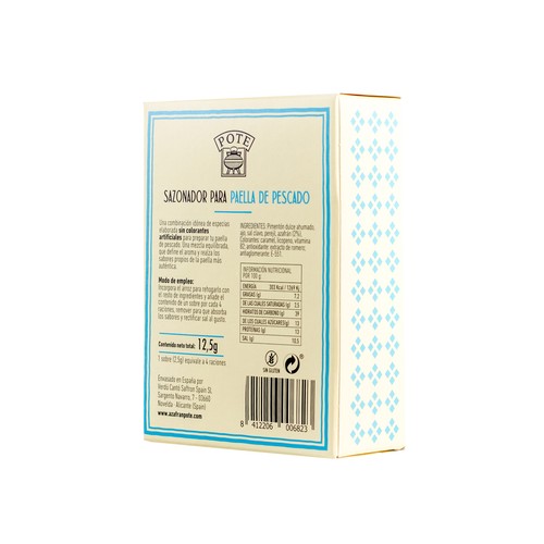 POTE Sazonador para paellas de pescado, con azafrán 5 uds. x 2,5 g.