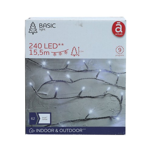Guirnalda de 240 luces led, con 9 funciones, ACTUEL.