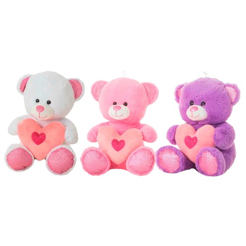 Peluche Oso Ani con corazón 35cm, ideal para San Valentín, modelos surtidos, CREACIONES LLOPIS