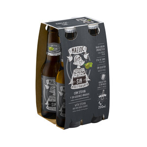 Imagen de MAELOC Sidra espumosa sin alcohol, sin gluten, con stevia y sin azucares añadidos 4 x 20 cl.