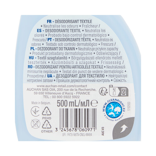 PRODUCTO ALCAMPO Desodorante (neutralizador de olores) textil 500 ml.