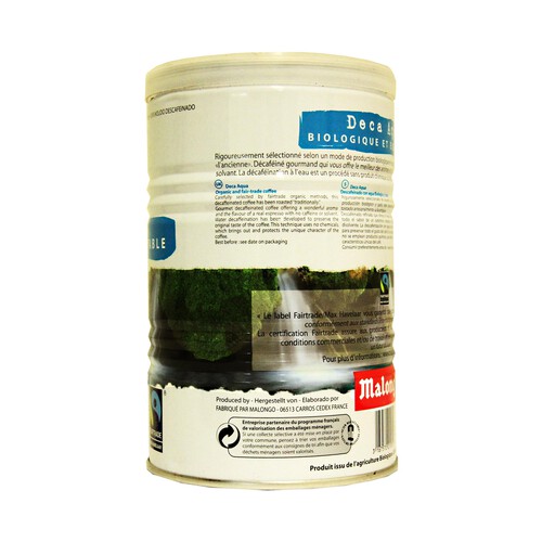 MALONGO Café molido descafeinado biológico MALONGO 250 g.