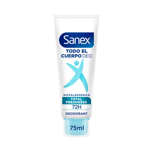 SANEX Total freshness Desodorante en crema unixex para todo el cuerpo (manos, axilas, zonas íntimas ...) 75 ml.