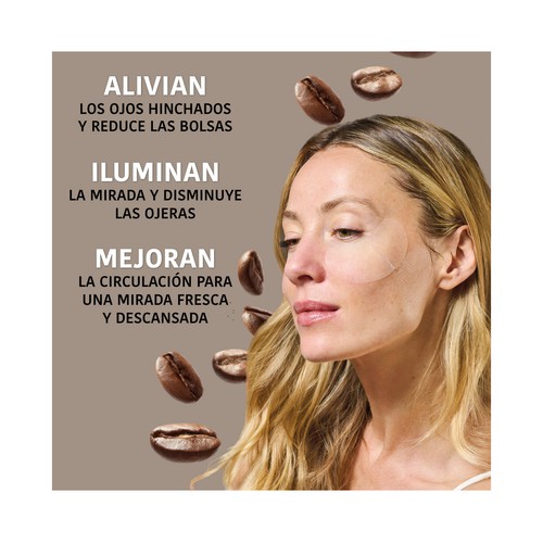 IROHA NATURA Parches antifatiga para el contorno de ojos con cafeína y vitamina C 2 uds.