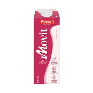 PASCUAL Movit Leche desnatada de vaca, con calcio y con alto contenido en vitamina D 1 l.