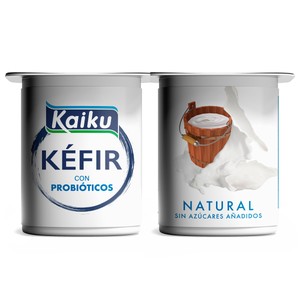 Kaiku Kéfir Natural con Probióticos, sin Azúcares Añadidos 4 X 125 G. 500 G