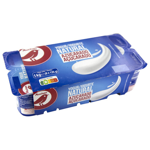 Yogur natural azucarado PRODUCTO ALCAMPO 8 x 125 g.