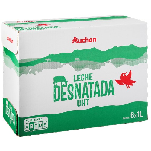 Leche desnatada de vaca PRODUCTO ALCAMPO 6x 1 l.