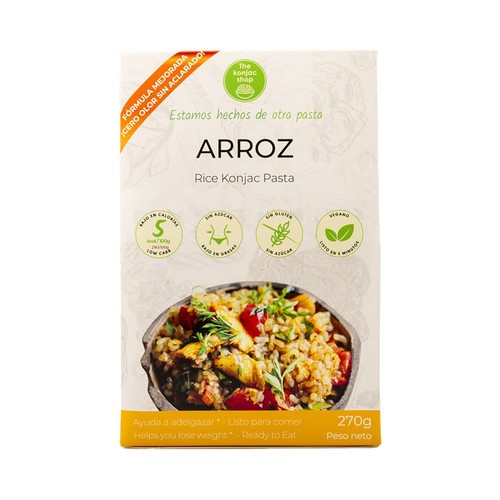 THE KONJAC SHOP Arroz de konjac, que ayuda a adelgazar, listo para comer 270 g.