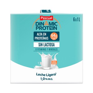 Dinamic protein Leche sin lactosa enriquecida con proteínas y 8 vitaminas y minerales 6 x 1 l.