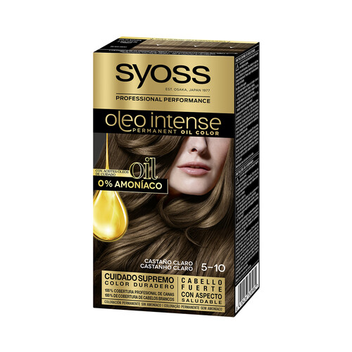 SYOSS Tinte de pelo permanente tono 5-10 castaño claro SYOSS Oleo intense.