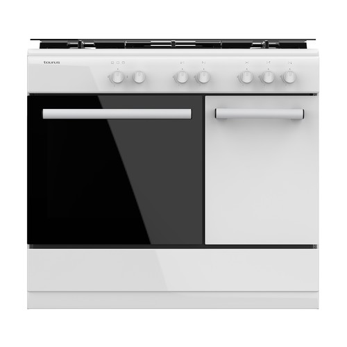 Cocina independiente de gas butano TAURUS CIG5FWHMG, horno a gas de 55L, 5 zonas cocción,  H: 92,5cm, A: 90cm, F: 61cm.