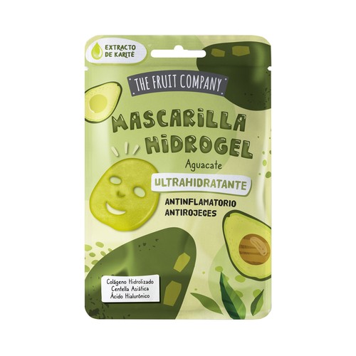 THE FRUIT COMPANY Mascarilla facial de hidrogel ultrahidratante, antinflamatorio y antirojeces.