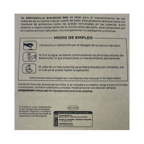 RAK Limpiatuberías en barritas 12 uds.