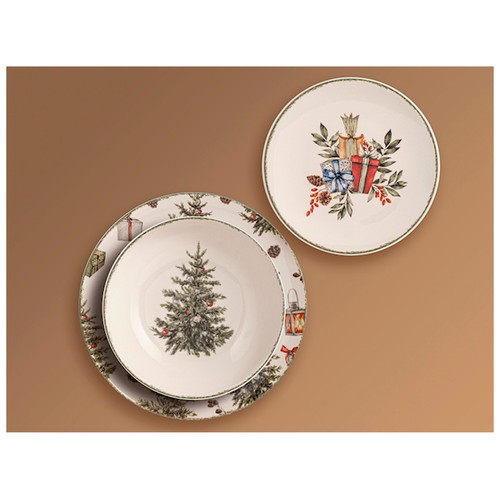 Vajilla 18 piezas Stoneware Christmas Carol, PENGO