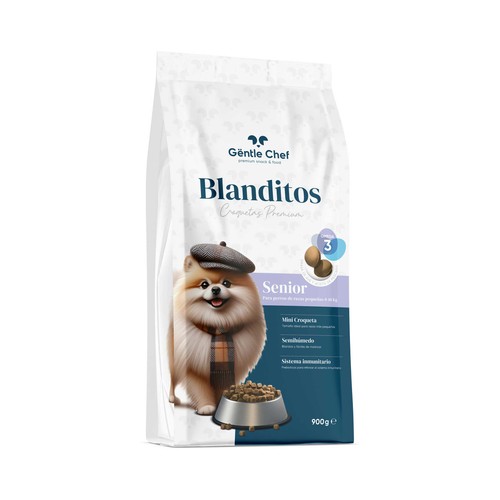 GENTLE CHEF Croquetas semihúmedas premium para perros pequeños senior 900 g.