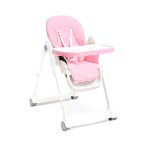Trona plegable INTERBABY regulable en 3 posiciones, arnés de 5 puntos, color rosa.