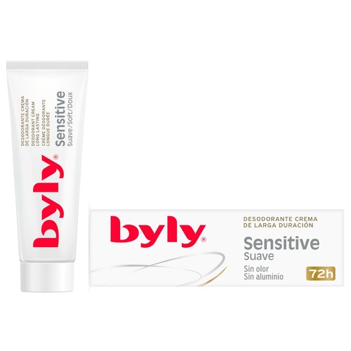 BYLY Sensitive Desodorante en crema de larga duración para mujer sin olor y sin aluminio 25 ml.