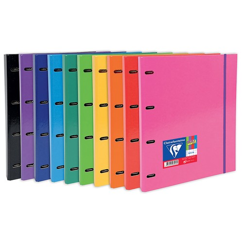 Carpeta con anillas + recambio de 100 hojas A4, alta resistencia y durabilidad, CLAIREFONTAINE.