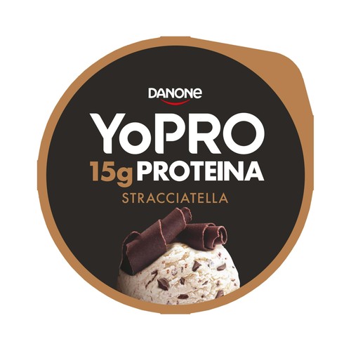 YOPRO Leche fermentada con virutas de chocolate, proteínas y sin azúcares añadidos ni grasa de Danone 2 x 160 g.