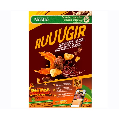NESTLÉ LION Cereales de trigo tostados con chocolate y crema sabor a caramelo 675 g.