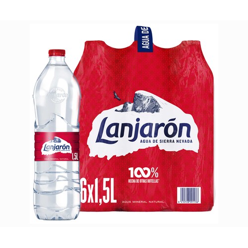 Agua mineral LANJARÓN pack de 6 uds.x 1,5 l.