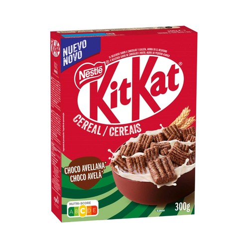NESTLÉ Cereales de chocolate, avellana y kit kat 300 g.