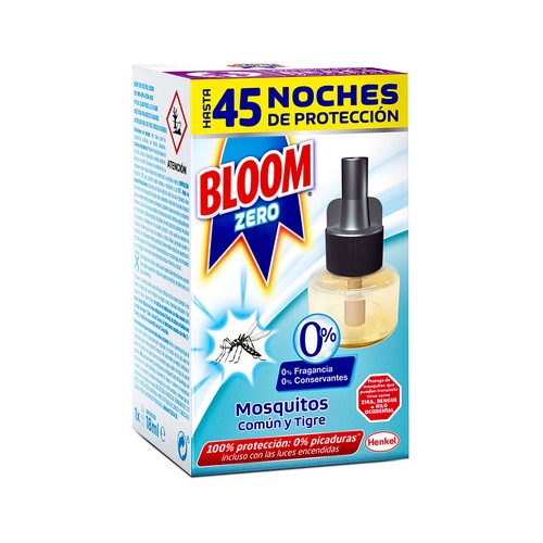 BLOOM Insecticida eléctrico líquido para mosquitos común y tigre 1 ud.