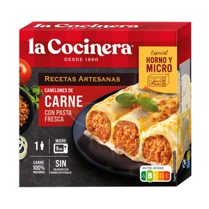 Imagen de LA COCINERA Recetas artesanas Canelones de pasta fresca rellenos de carne 280 g.