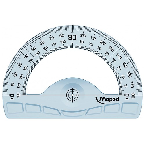 Transportador de 180º con base de 12 cm, MAPED.