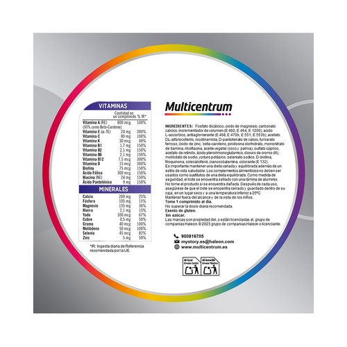 MULTICENTRUM Hombre 50 + Complemento nutricional específico para hombres de más de 50 años 30 comprimidos.