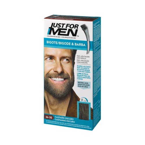 JUST FOR MEN Colorante en gel para barba, bigote y patillas tono M-35 castaño oscuro JUST FOR MEN 15 ml.