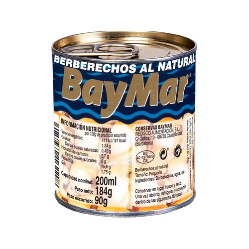 BAYMAR Berberechos frescos al natural 90 g.