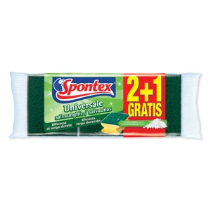SPONTEX Estropajos de fibra con esponja especial salvauñas SPONTEX UNIVERSALE 2 + 1 uds