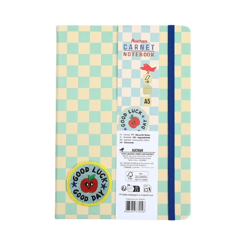 Cuaderno A5 cuadriculado 96 hojas Retro Color. ALCAMPO