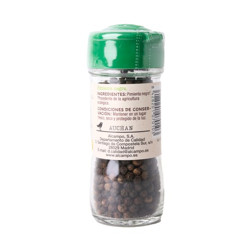 PRODUCTO ALCAMPO Bio Pimienta negra ecológica 40 g.