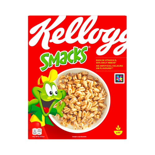 KELLOGG'S Cereales de trigo enriquecidos con vitaminas y minerales Smack KELLOGG'S 330 g.